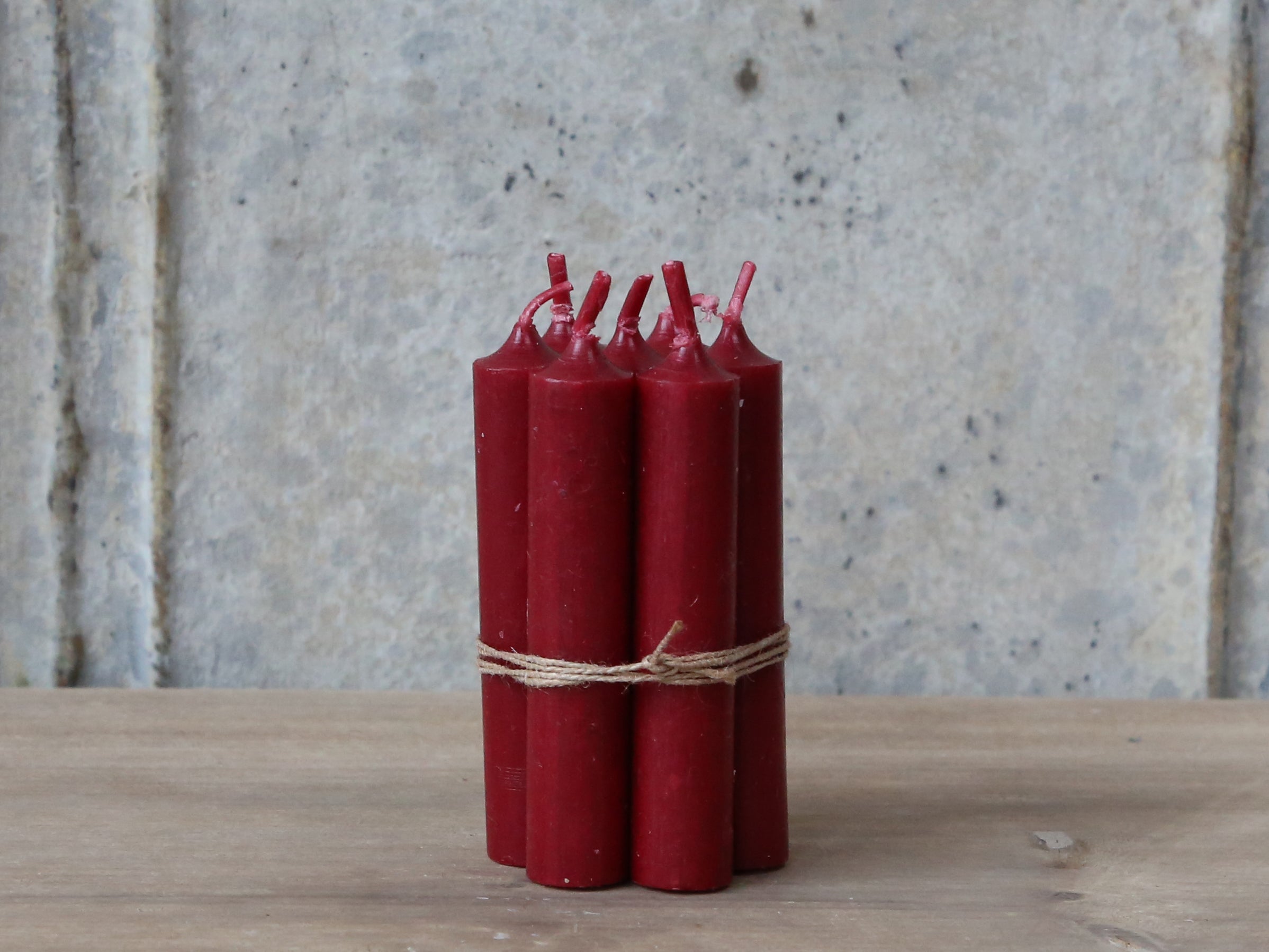 Dinner candle bundle - short in dark red