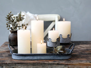 Rustic pillar candle in cream