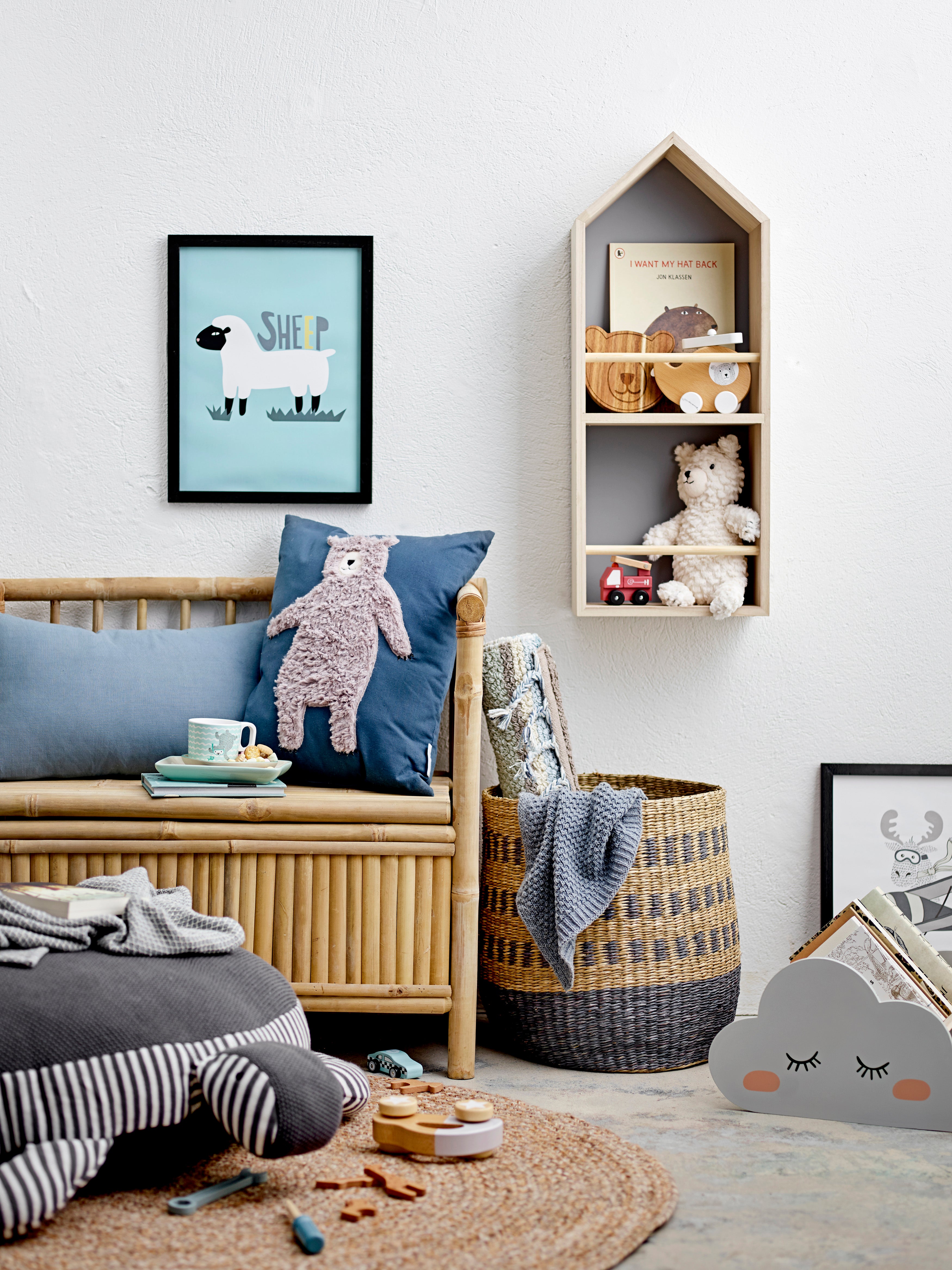 Blue woven cushion