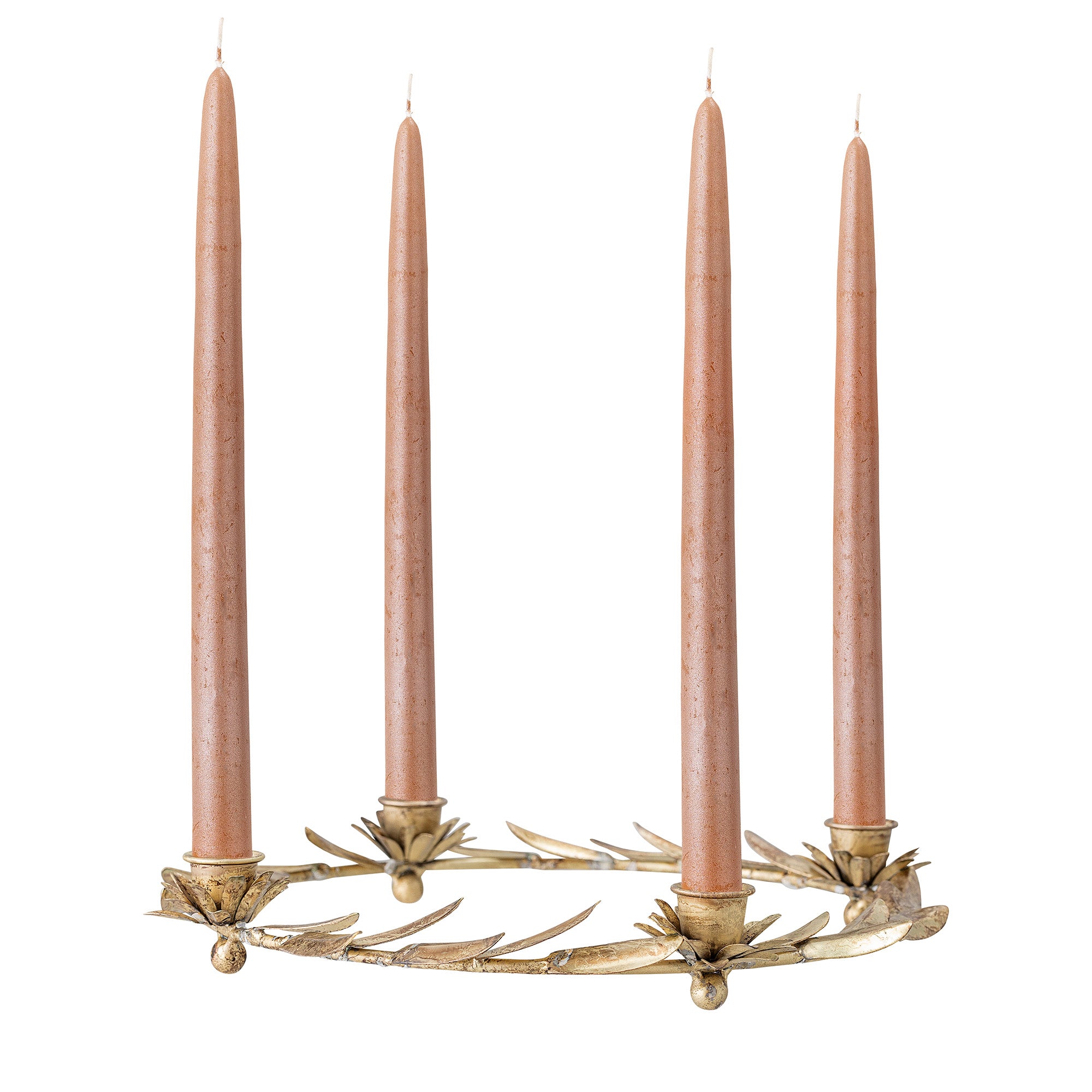 Round brass candleholder