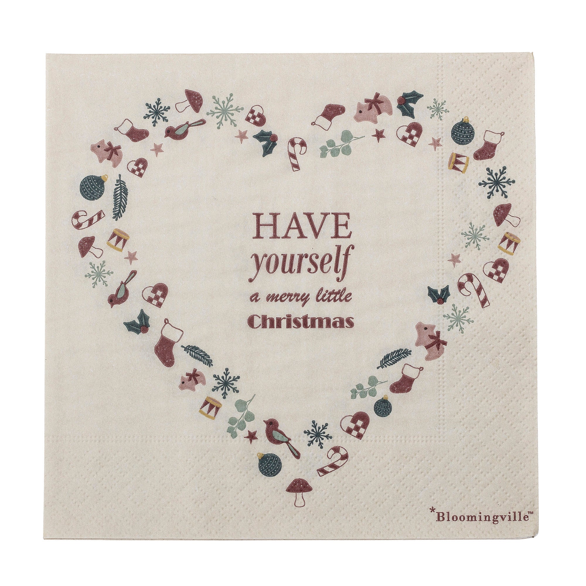 Christmas heart napkins