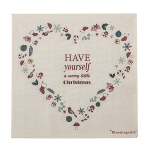 Christmas heart napkins