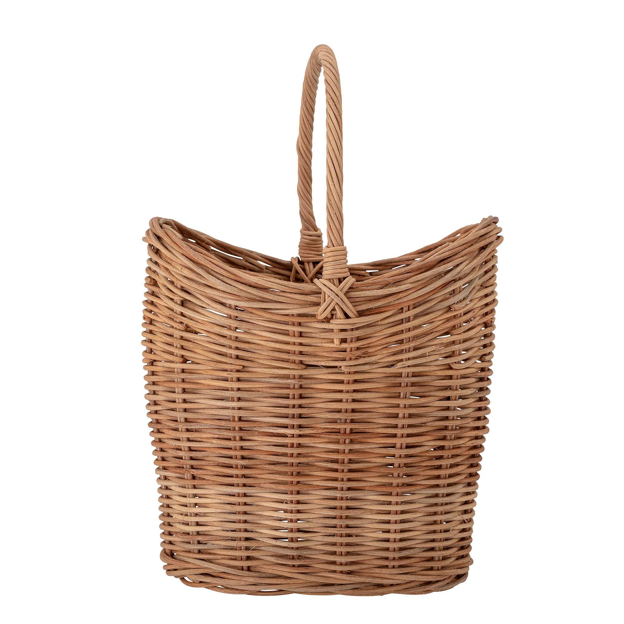 Tall natural rattan basket