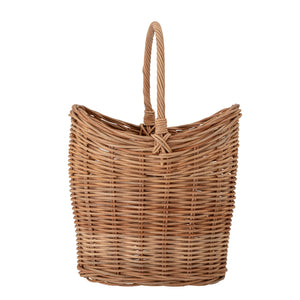 Tall natural rattan basket