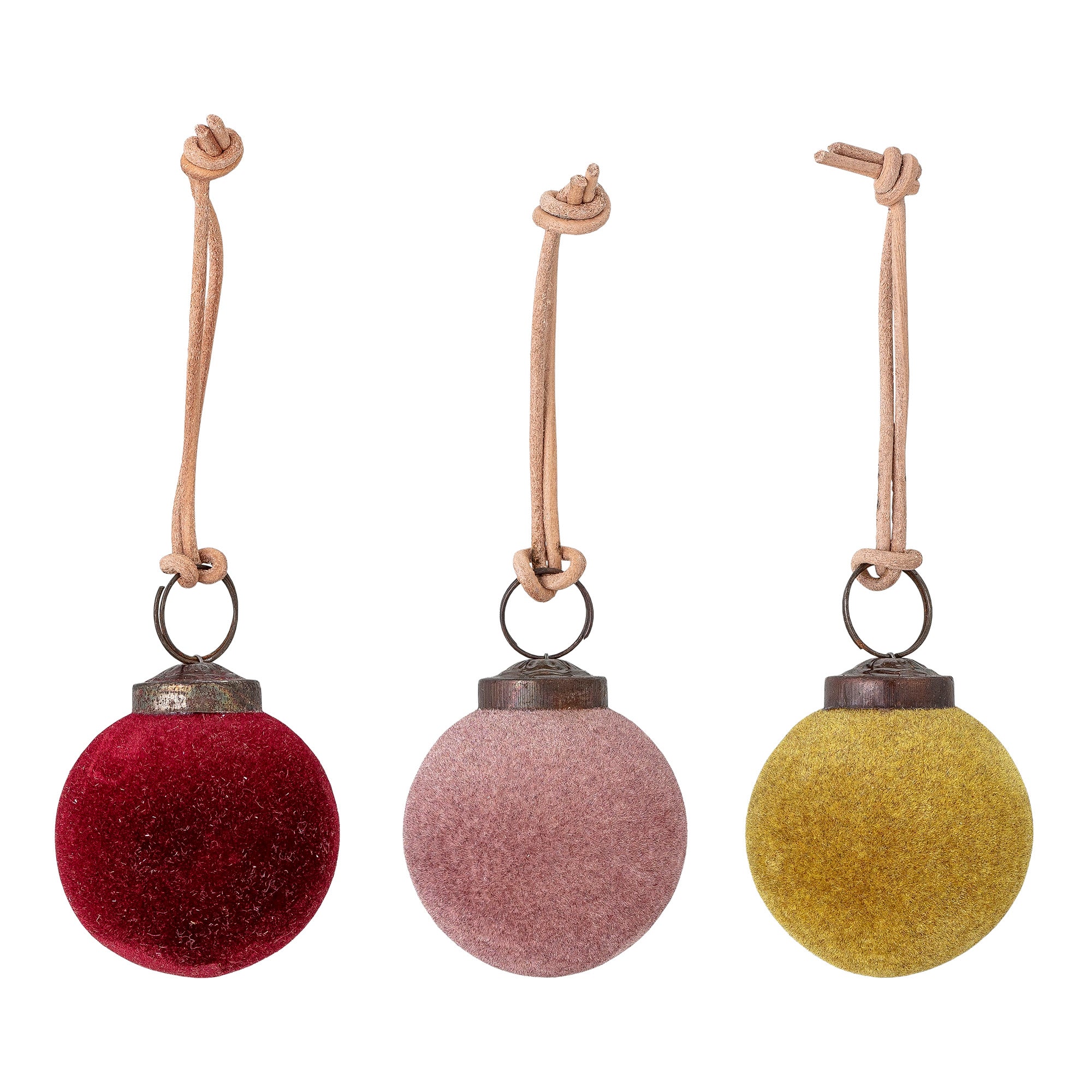 Multi-coloured glass baubles (set of 3)