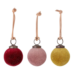 Multi-coloured glass baubles (set of 3)