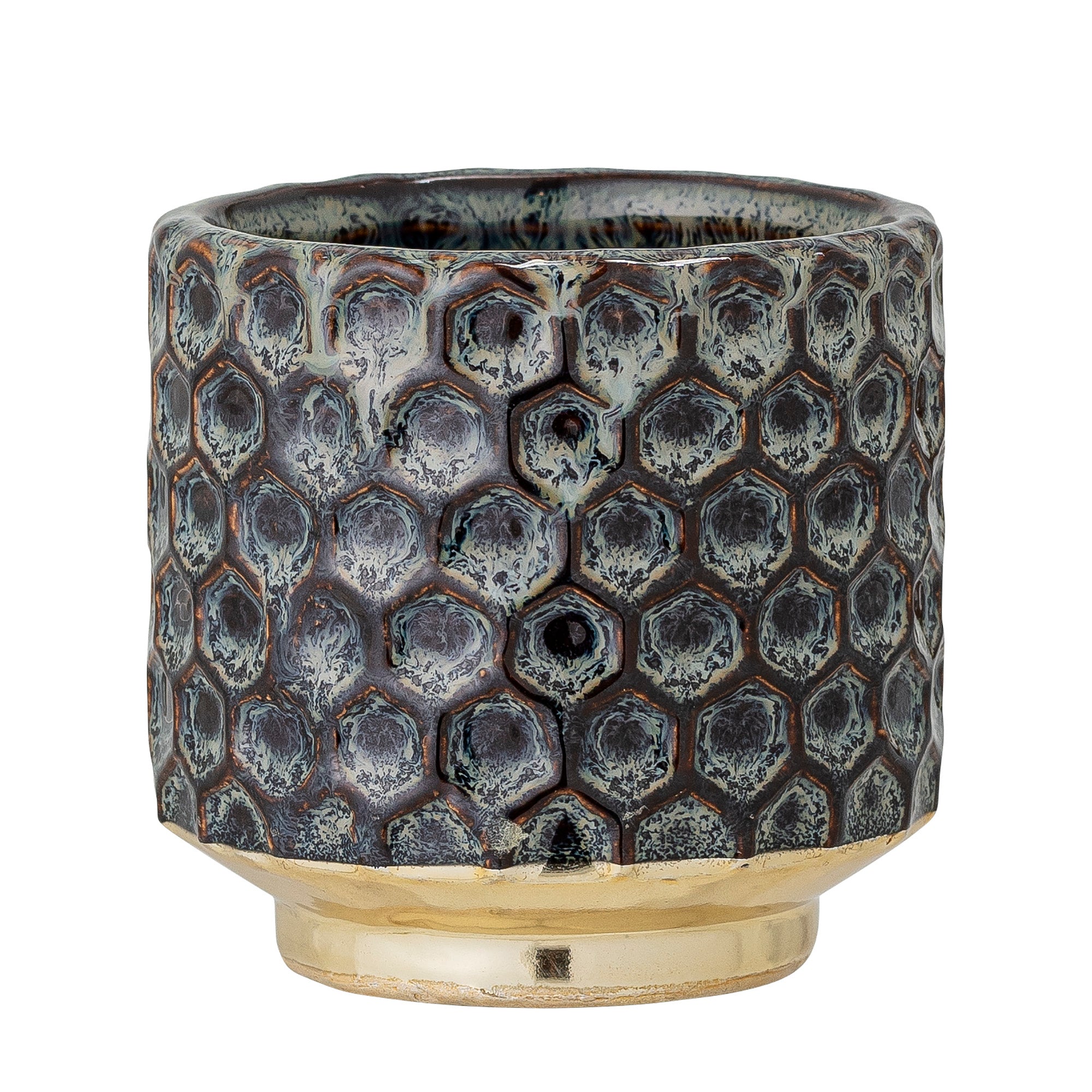 Blue stoneware votive