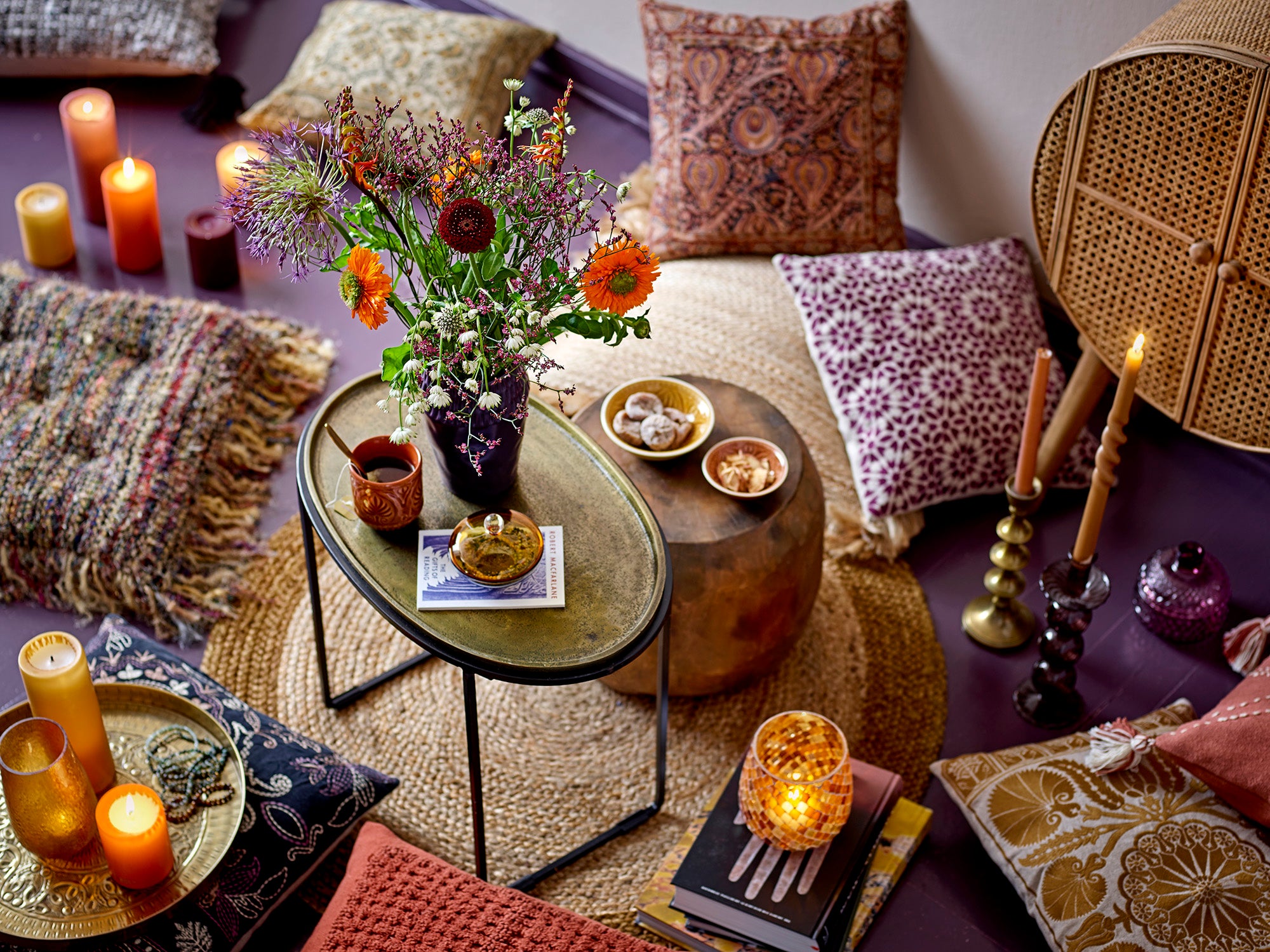 Orange paraffin candle