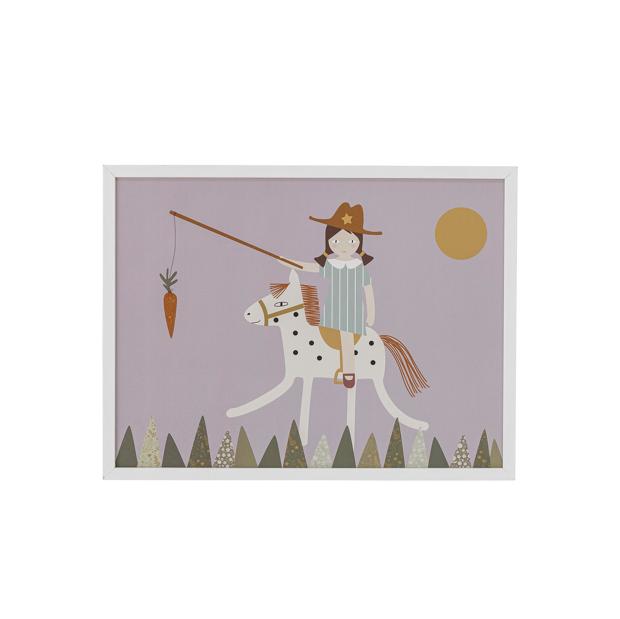 Cowgirl print in white frame