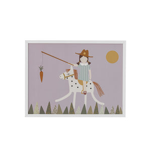 Cowgirl print in white frame