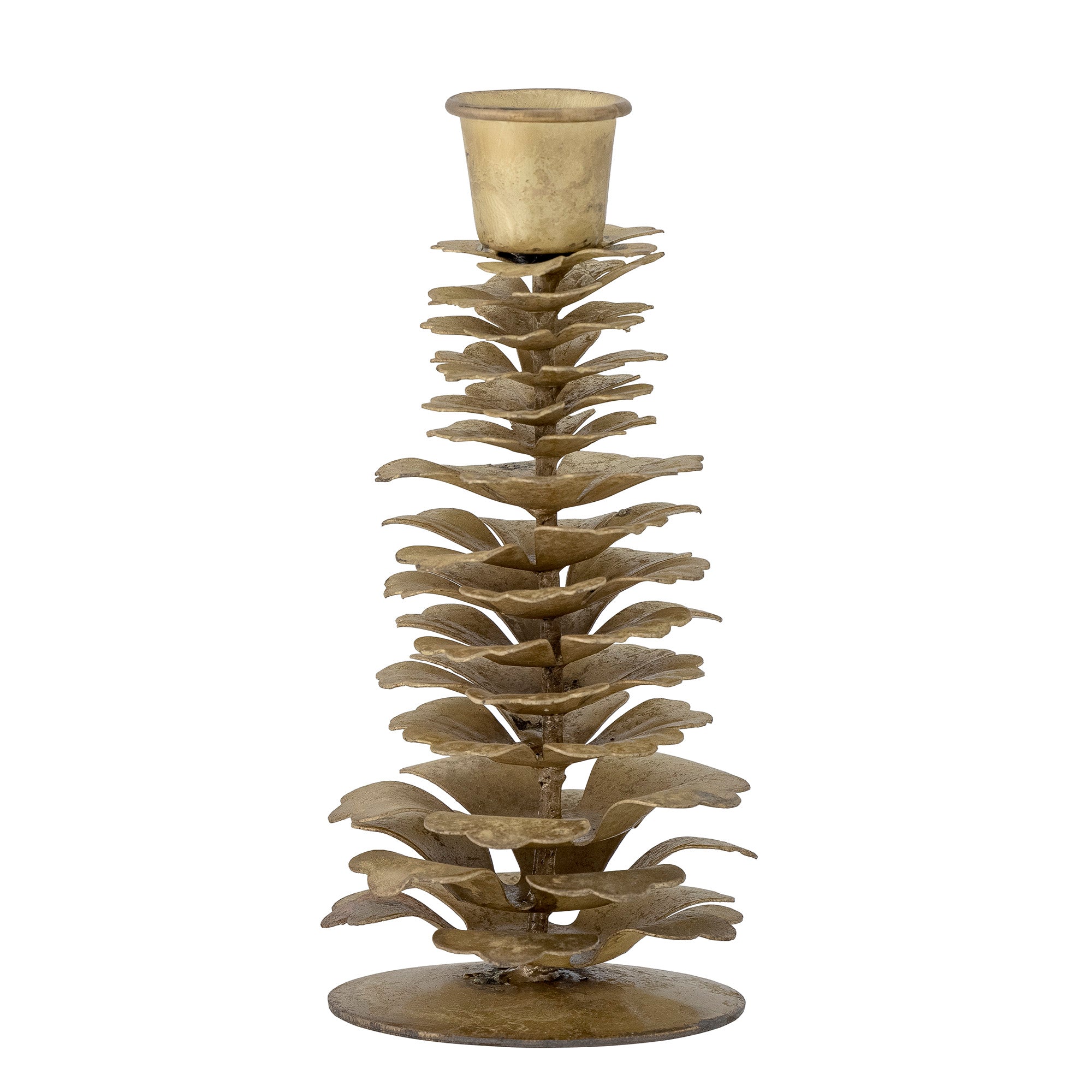 Bronze Metal Cone Candlestick
