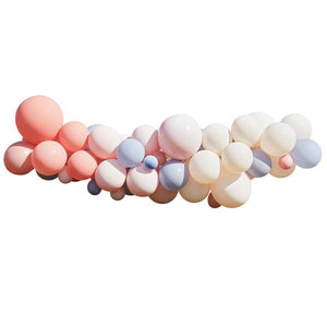 Nude, blush and blue biodegradable Balloon Arch kit - 60 balloons