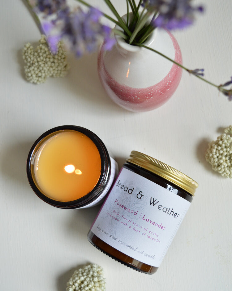 Bread and Weather Essential Oil Candle - Rosewood Lavender