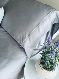 Organic Bamboo Pillow Case set (two) - Steel Grey