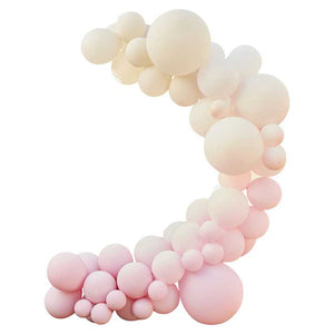 Nude and pink biodegradable Balloon Arch kit - 75 balloons