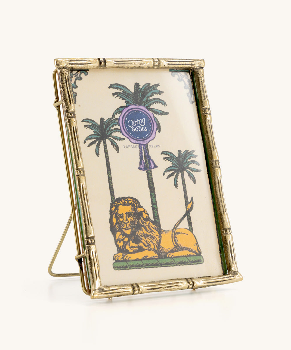 Bamboo Photo Frame in Brass