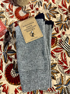 Cashmere Blend Socks - size 40-45 Grey/Navy