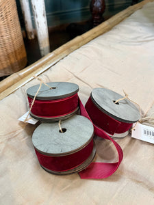 Velour Ribbon in deep cherry - 5m roll