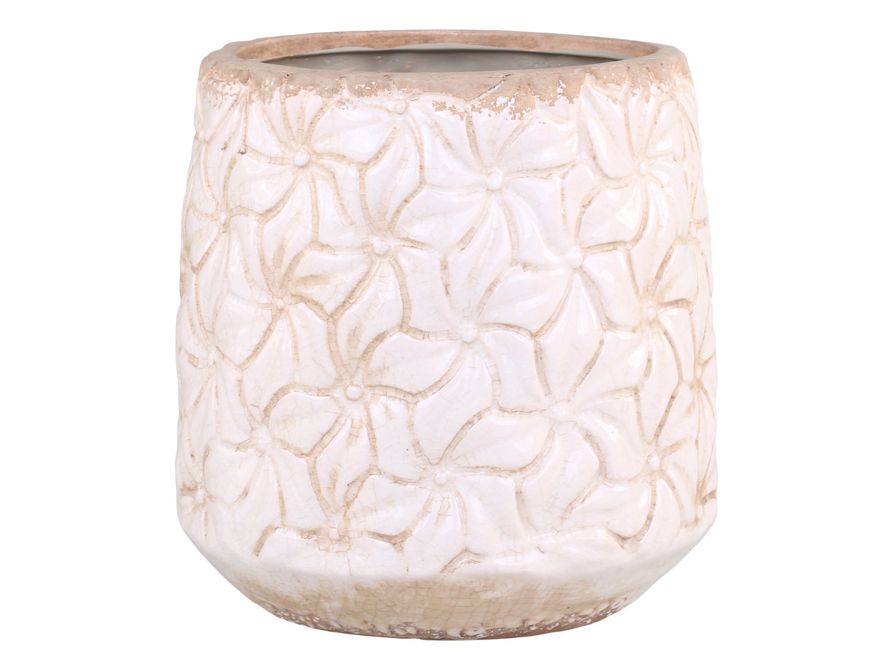 Cream ceramic plant pot - small