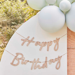 Happy Birthday wooden hanging decoration