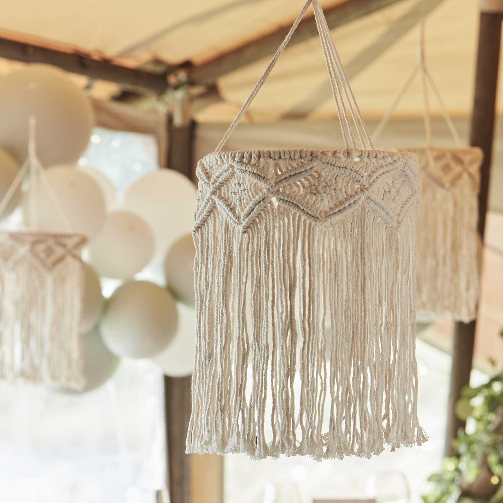 Macramé chandelier