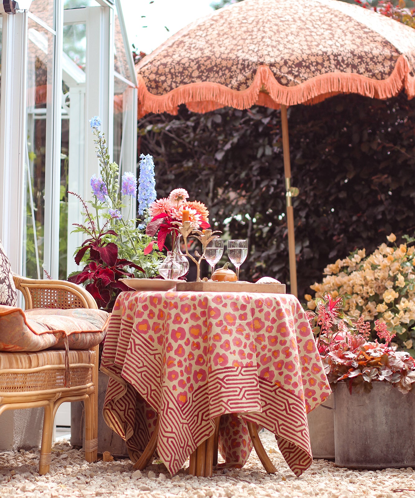 Pink Leopard Tablecloth/Throw